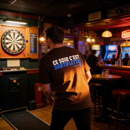 T-shirt Darts180 “Ce soir c’est Dartiflette” Noir